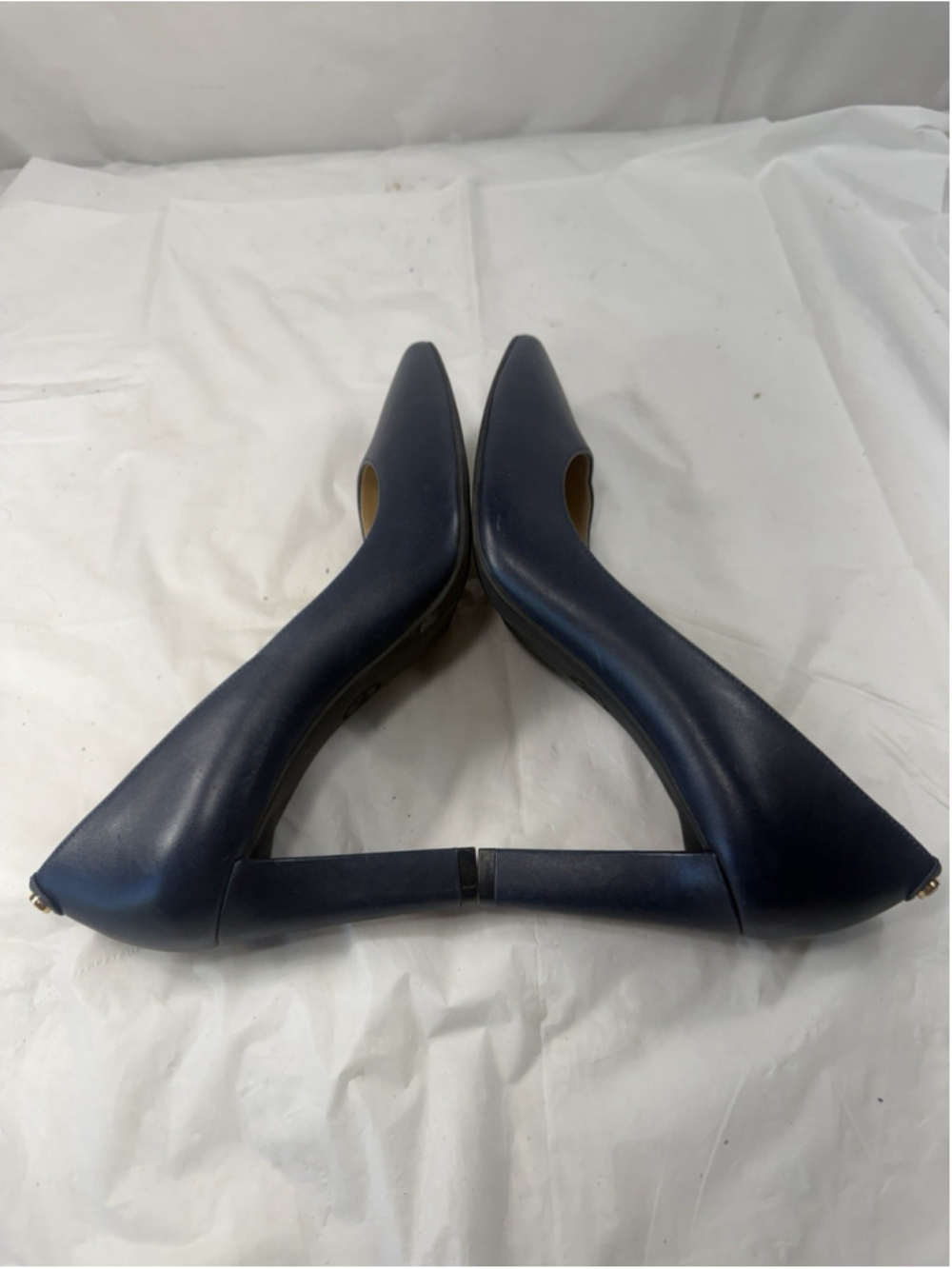 Michael Kors Alina Flex Navy Leather Pointed Toe Pumps Heels Women’s Size 10M - Picture 5 of 16